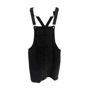 TINSEL TOWN WOMENS OVERALLS SIZE MEDIUM BLACK CHEETAH BLACK PRINT SHORT‎